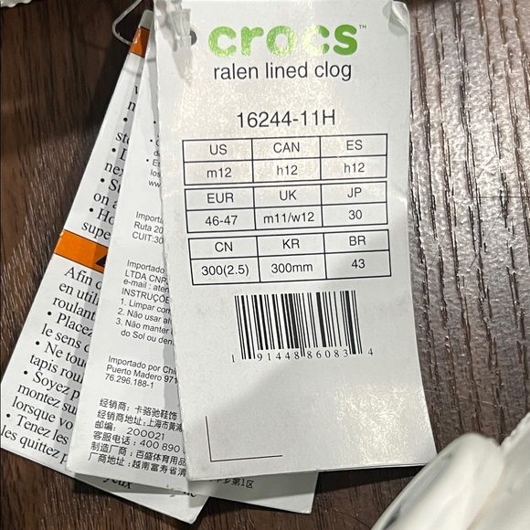 CROCS Men's White Loafers with Gray Lining - Picture 8 of 8